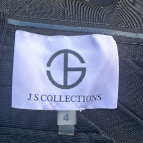 JS Collections Black Strapless Bodycon Gown Bandage Maxi Dress Sheer Size 4 $298 - Picture 9 of 9